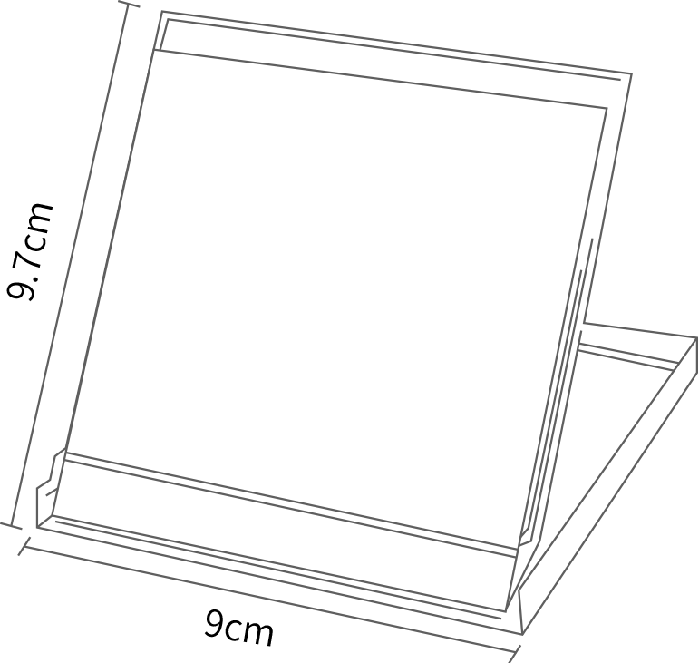 MO盒桌曆 (9x9.7cm) 尺寸示意圖